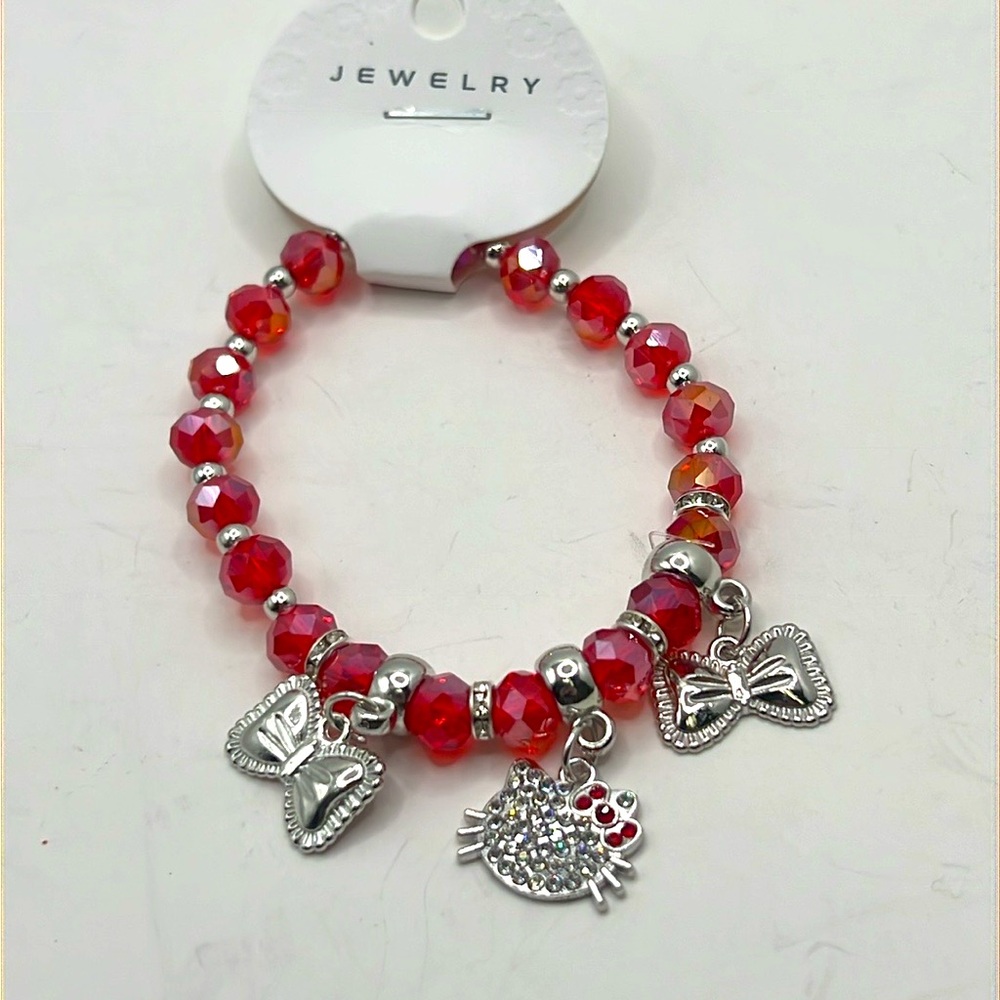 🐿️ 5 for $20 (any jewelry w squirrel) Charm Bracelet with hello kitty charm